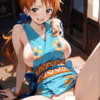 ワンピー〇 ナミ風 ポスター アニメ エロ 美乳 グラビア ファンアート 同人アート 0412 (59)