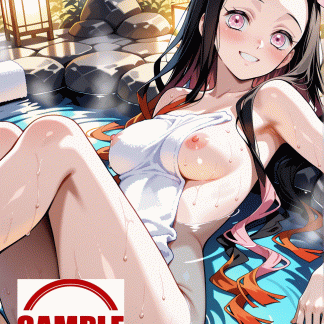 鬼滅の〇 竈門禰豆子(人間)風 ポスター アニメ エロ 美乳 グラビア ファンアート 同人アート 1214 (40)