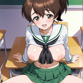 ガールズ〇パンツァー 小山 柚子風 ポスター アニメ エロ 美乳 グラビア ファンアート 同人アート 0507 (19)