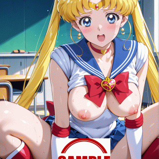セーラームー〇 月野 うさぎ風 ポスター アニメ エロ 美乳 グラビア ファンアート 同人アート 1016 (30)