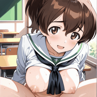 ガールズ〇パンツァー 小山 柚子風 ポスター アニメ エロ 美乳 グラビア ファンアート 同人アート 0507 (126)