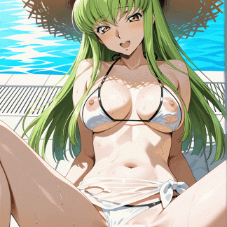 コードギア〇 C.C.風 ポスター アニメ エロ 美乳 グラビア ファンアート 同人アート 0507 (47)