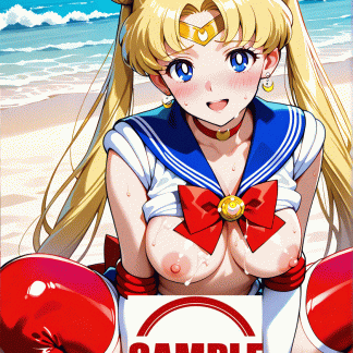 セーラームー〇 月野 うさぎ風 ポスター アニメ エロ 美乳 グラビア ファンアート 同人アート 0805 (2)