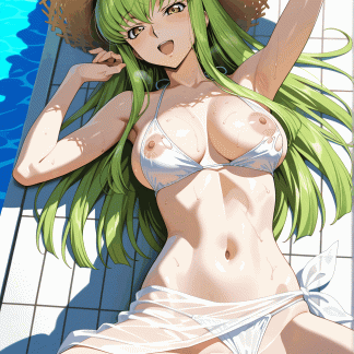 コードギア〇 C.C.風 ポスター アニメ エロ 美乳 グラビア ファンアート 同人アート 0507 (22)
