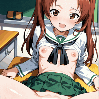 ガールズ〇パンツァー 角谷 杏風 ポスター アニメ エロ 美乳 グラビア ファンアート 同人アート 0507 (168)