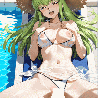 コードギア〇 C.C.風 ポスター アニメ エロ 美乳 グラビア ファンアート 同人アート 0507 (28)
