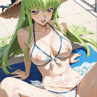 コードギア〇 C.C.風 ポスター アニメ エロ 美乳 グラビア ファンアート 同人アート 0507 (62)