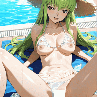 コードギア〇 C.C.風 ポスター アニメ エロ 美乳 グラビア ファンアート 同人アート 0507 (52)