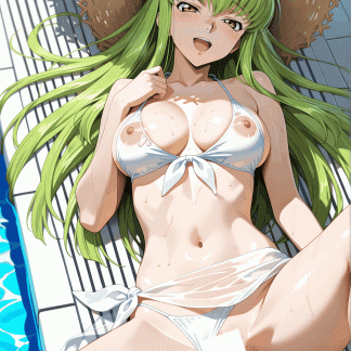 コードギア〇 C.C.風 ポスター アニメ エロ 美乳 グラビア ファンアート 同人アート 0507 (16)