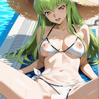 コードギア〇 C.C.風 ポスター アニメ エロ 美乳 グラビア ファンアート 同人アート 0507 (31)