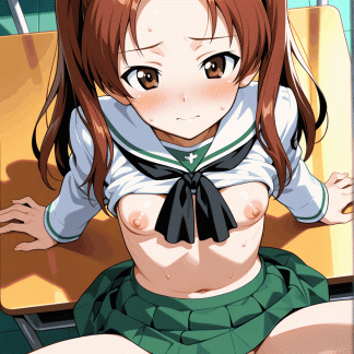 ガールズ〇パンツァー 角谷 杏風 ポスター アニメ エロ 美乳 グラビア ファンアート 同人アート 0507 (57)
