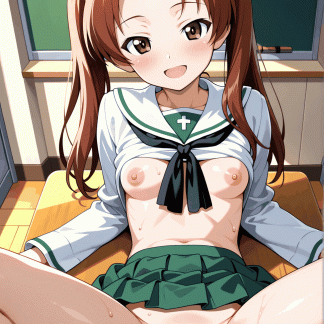 ガールズ〇パンツァー 角谷 杏風 ポスター アニメ エロ 美乳 グラビア ファンアート 同人アート 0507 (134)