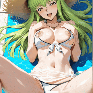 コードギア〇 C.C.風 ポスター アニメ エロ 美乳 グラビア ファンアート 同人アート 0507 (48)