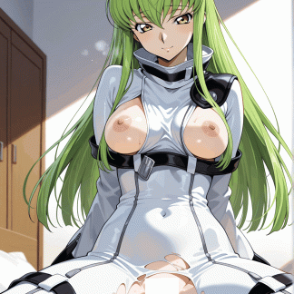 コードギア〇 C.C.風 ポスター アニメ エロ 美乳 グラビア ファンアート 同人アート 0507 (111)