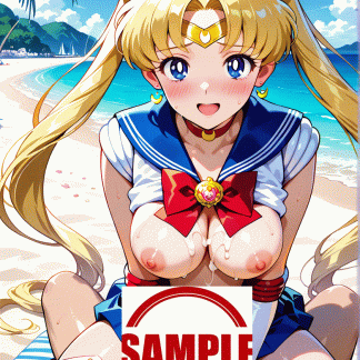 セーラームー〇 月野 うさぎ風 ポスター アニメ エロ 美乳 グラビア ファンアート 同人アート 0803 (01)