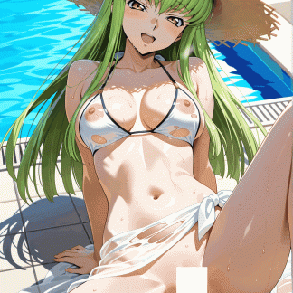 コードギア〇 C.C.風 ポスター アニメ エロ 美乳 グラビア ファンアート 同人アート 0507 (6)