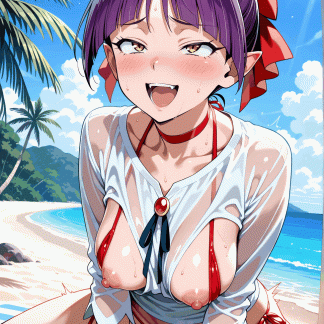 ゲゲゲの鬼〇郎 猫娘風 ポスター アニメ エロ 美乳 グラビア ファンアート 同人アート 0510 (202)