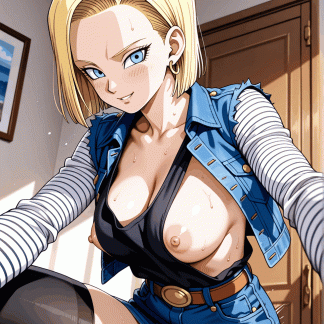 ドラゴ〇ボール 人造人間18号風 ポスター アニメ エロ 美乳 グラビア ファンアート 同人アート 0518 (32)