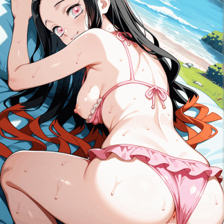 鬼滅の〇 竈門禰豆子(人間)風 ポスター アニメ エロ 美乳 グラビア ファンアート 同人アート 0521 (26)