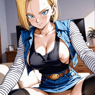 ドラゴ〇ボール 人造人間18号風 ポスター アニメ エロ 美乳 グラビア ファンアート 同人アート 0518 (43)