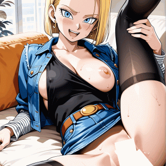 ドラゴ〇ボール 人造人間18号風 ポスター アニメ エロ 美乳 グラビア ファンアート 同人アート 0518 (171)