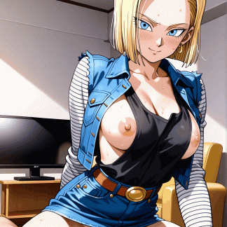 ドラゴ〇ボール 人造人間18号風 ポスター アニメ エロ 美乳 グラビア ファンアート 同人アート 0518 (93)
