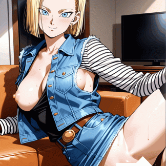 ドラゴ〇ボール 人造人間18号風 ポスター アニメ エロ 美乳 グラビア ファンアート 同人アート 0518 (18)