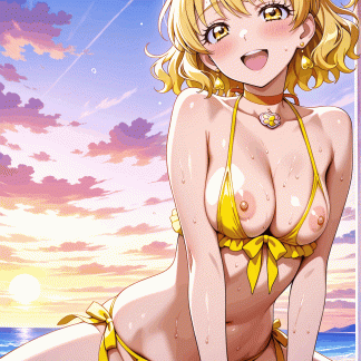 フレッシュプリキュ〇 キュアパイン風 ポスター アニメ エロ 美乳 グラビア ファンアート 同人アート 0510(145)