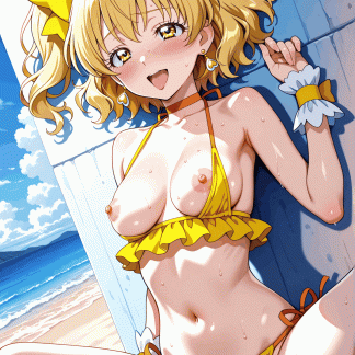 フレッシュプリキュ〇 キュアパイン風 ポスター アニメ エロ 美乳 グラビア ファンアート 同人アート 0510(178)