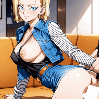 ドラゴ〇ボール 人造人間18号風 ポスター アニメ エロ 美乳 グラビア ファンアート 同人アート 0518 (29)