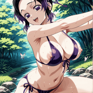 鬼滅の〇 胡蝶しのぶ風 ポスター アニメ エロ 美乳 グラビア ファンアート 同人アート 0521 (171)