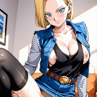 ドラゴ〇ボール 人造人間18号風 ポスター アニメ エロ 美乳 グラビア ファンアート 同人アート 0518 (14)