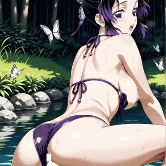 鬼滅の〇 胡蝶しのぶ風 ポスター アニメ エロ 美乳 グラビア ファンアート 同人アート 0521 (143)