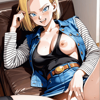 ドラゴ〇ボール 人造人間18号風 ポスター アニメ エロ 美乳 グラビア ファンアート 同人アート 0518 (210)