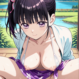 鬼滅の〇 栗花落カナヲ風 ポスター アニメ エロ 美乳 グラビア ファンアート 同人アート 0521 (153)